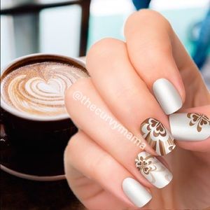 Mocha love Incoco nails rare latte brown hearts